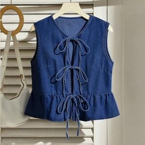 Denim Tie Vest